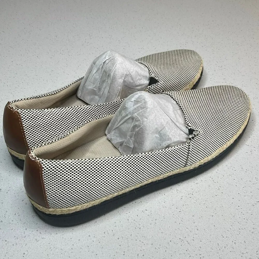 Trotters Accent Espadrille Slip-On Black/White Checkerboard Women 12 Narrow